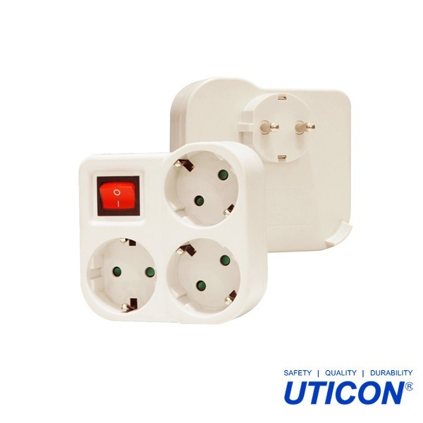 Jual Stop Kontak Steker Uticon 3L 3 Lubang + Steker Lampu Uticon S-348 ...