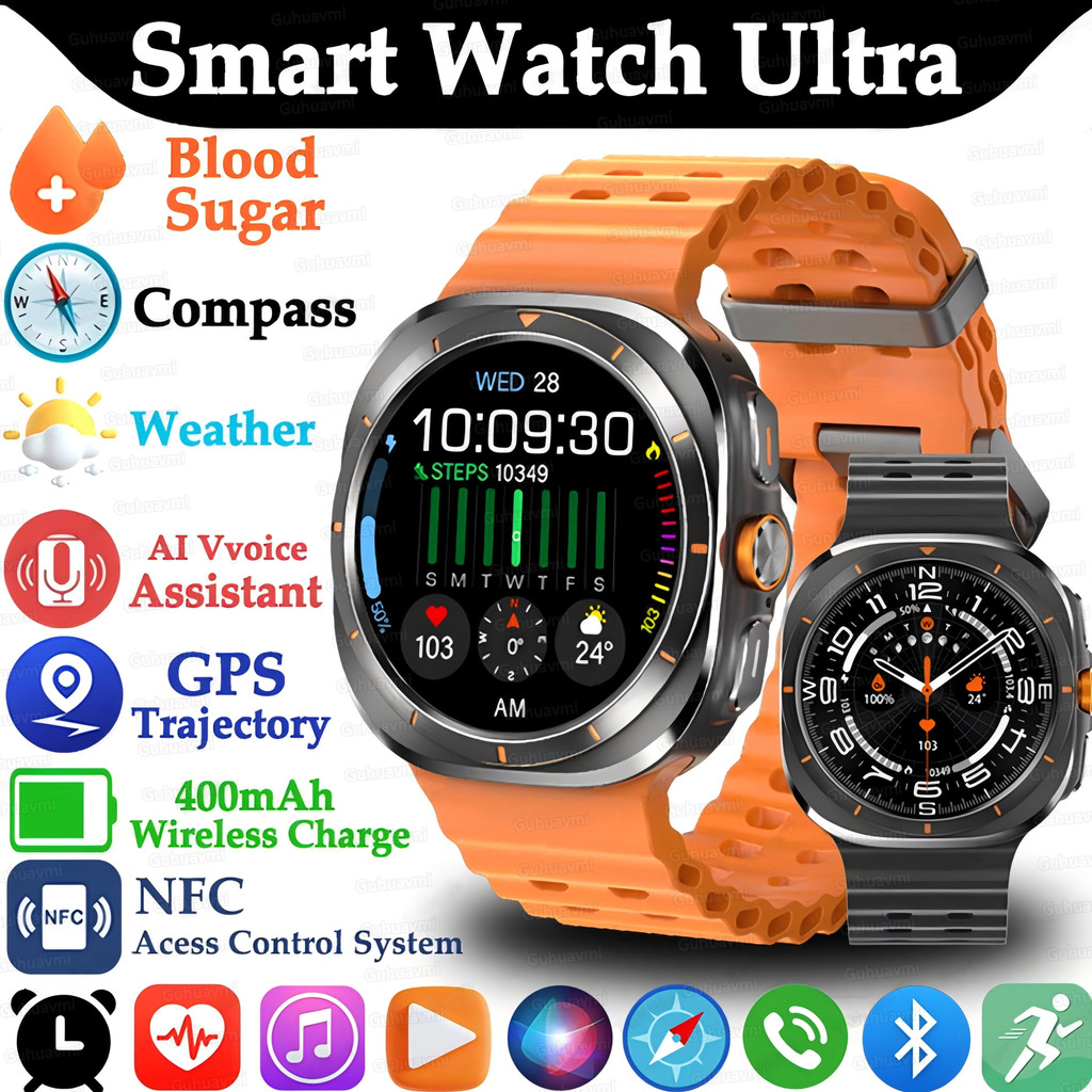 Jual Galaxy Watch 7 Ultra GPS Compass NFC Smart Watch 47mm Clone ...