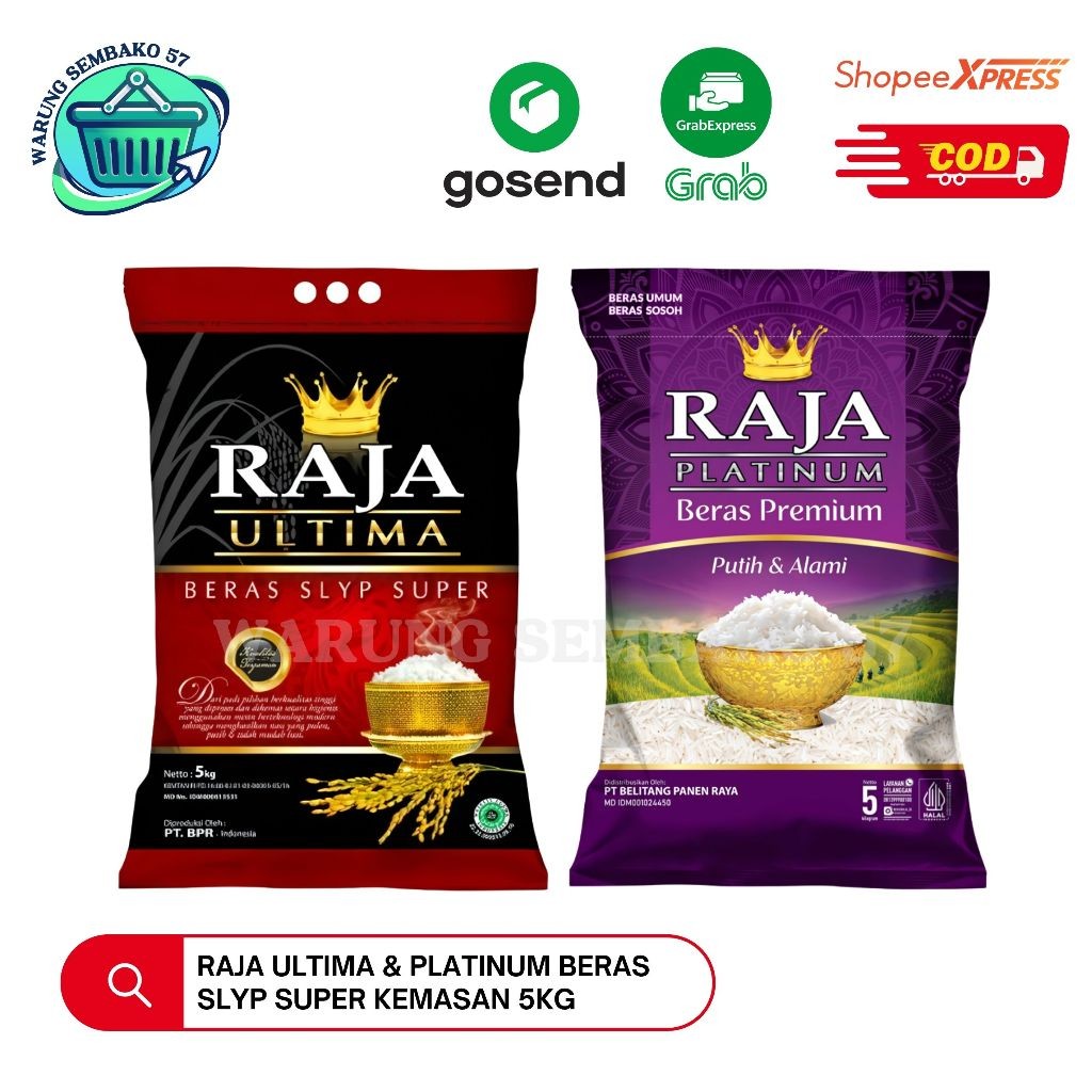 Jual New Beras Premium Raja Ultima 5Kg | Raja Platinum Beras Slyp Super ...