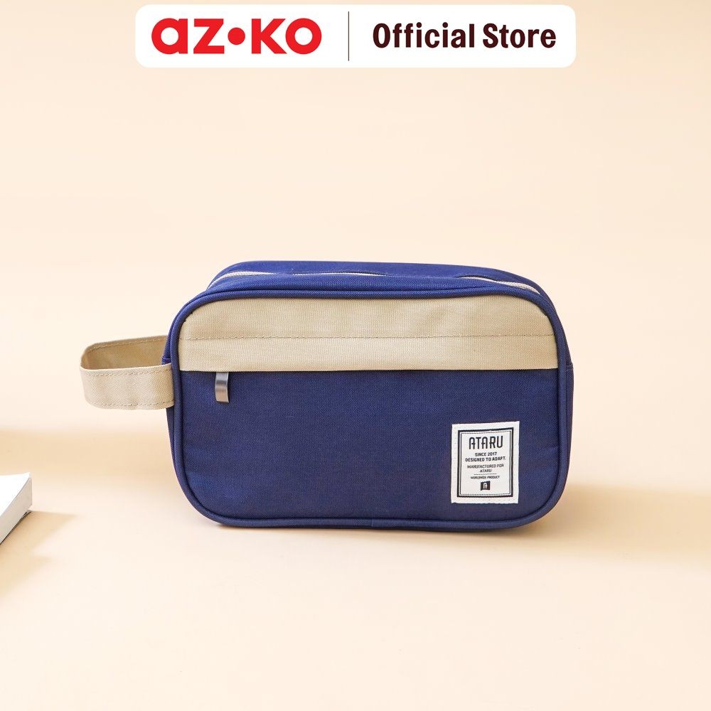 Jual AZKO Ataru Boxy Travel Pouch 2 Tone - Biru Navy/Khaki Kantong ...