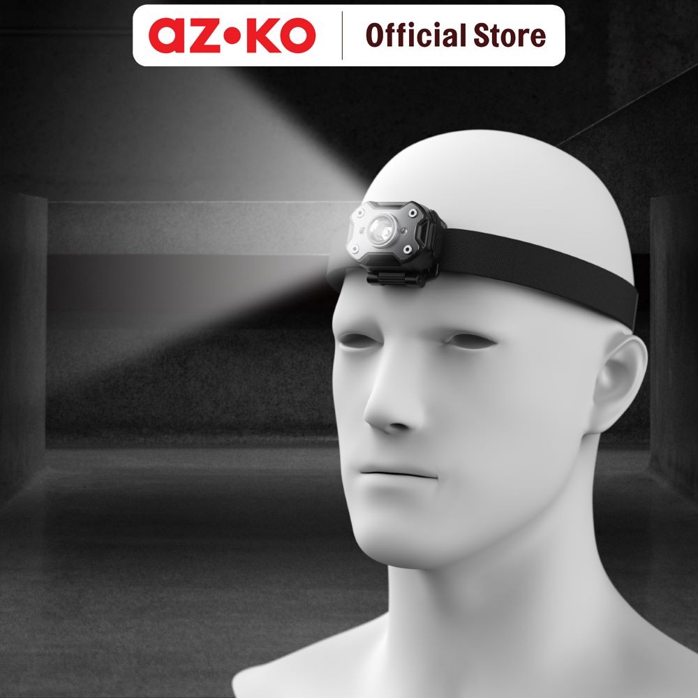 Jual AZKO Powerlite Senter Kepala Rechargeable Dengan Caplight 400 ...