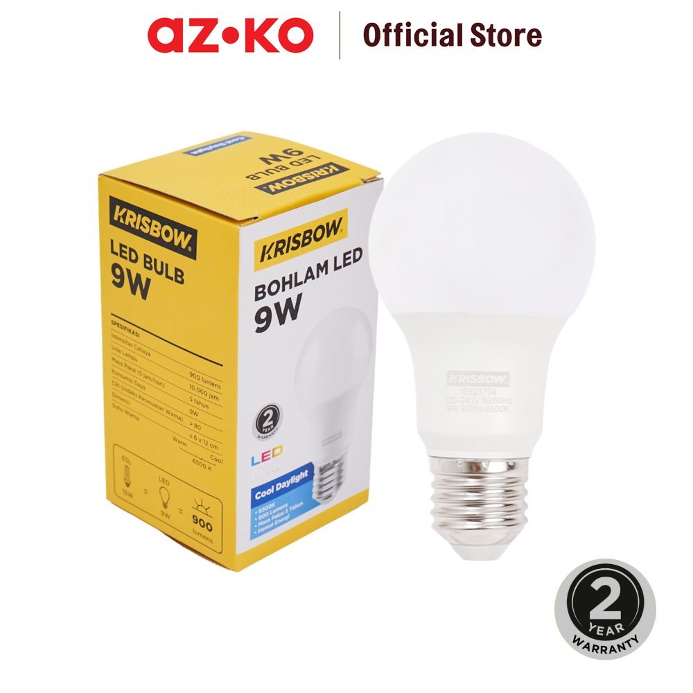 Jual AZKO Krisbow Lumi Bohlam LED E27 Lampu Bulb Light Lampu Listrik ...
