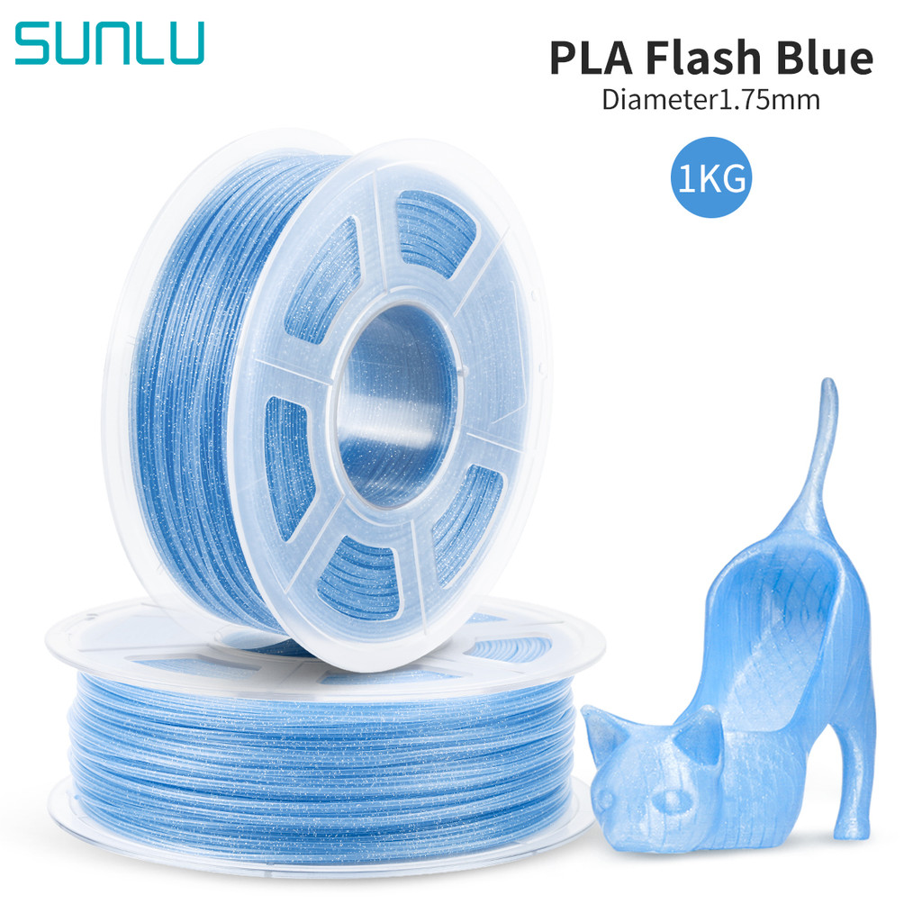 Jual SUNLU PLA Glitter Filament Flash Blue Low Shrinkage Enviornmental ...