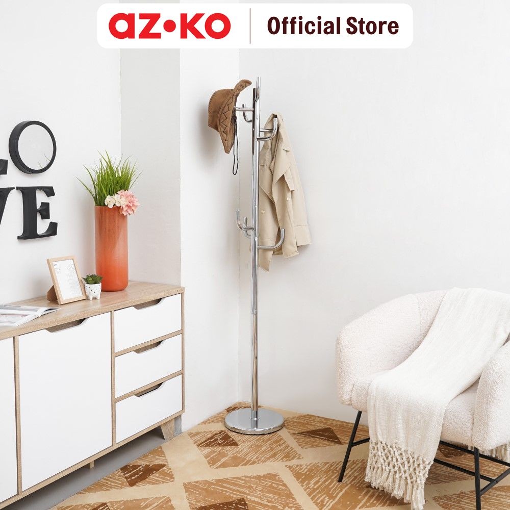 Jual AZKO Stora Gantungan Pakaian Standing Tree - Silver Stand Hanger ...