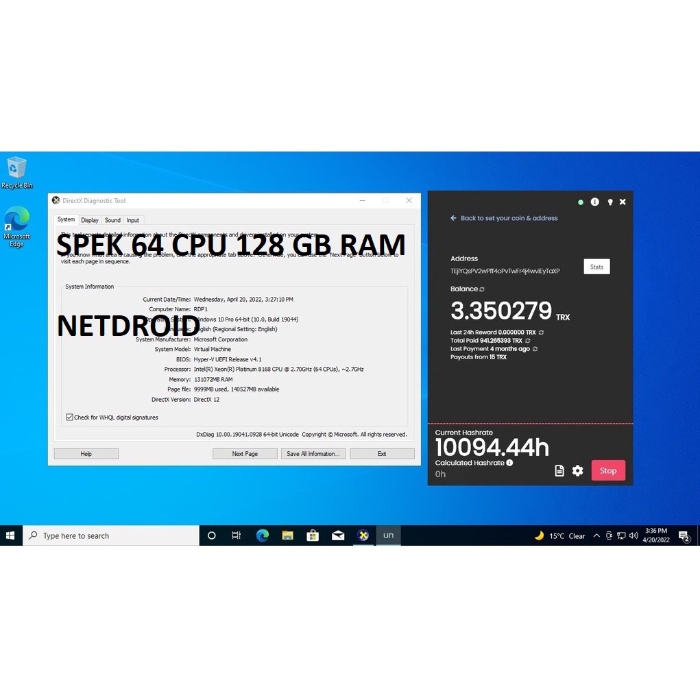 Jual RDP/VPS Support,OBS,Emulator,Bot,Mining & Tutor, Windows,Linux,dll ...