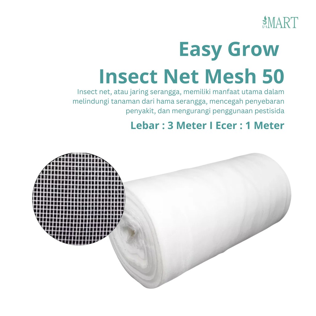Jual Insect Net Putih Mesh 50 Easy Grow Lebar 3 Meter Ecer 1 Meter ...