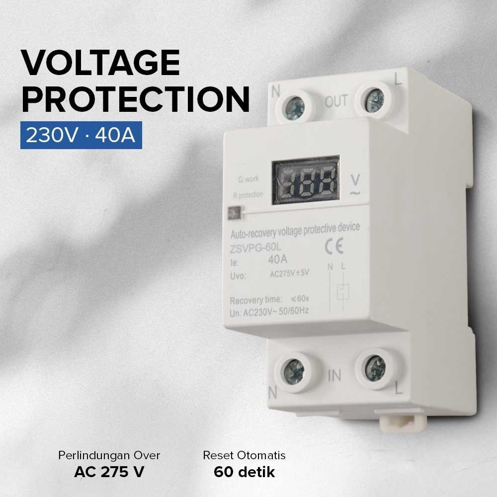 Jual BSDMall- HDP Din Rail Over Under Voltage Protection Auto Recovery ...