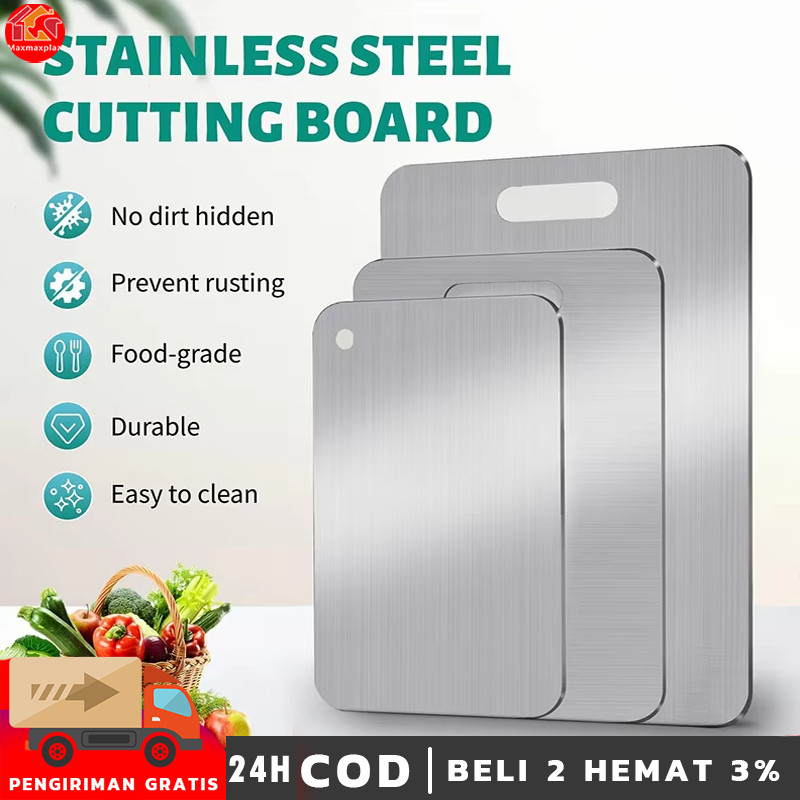 Jual Cutting Board Stainless Talenan Dapur Besi Alas Potong Daging Ikan ...