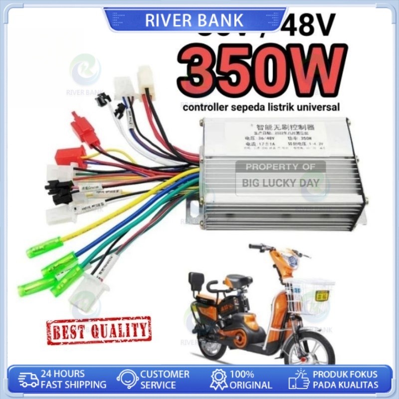 Jual Controller sepeda listrik 36v 48v 350w bldc brushless kontroler ...