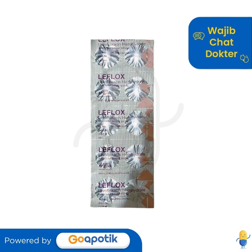 Jual Leflox 500 Mg Strip 10 Tablet Shopee Indonesia 