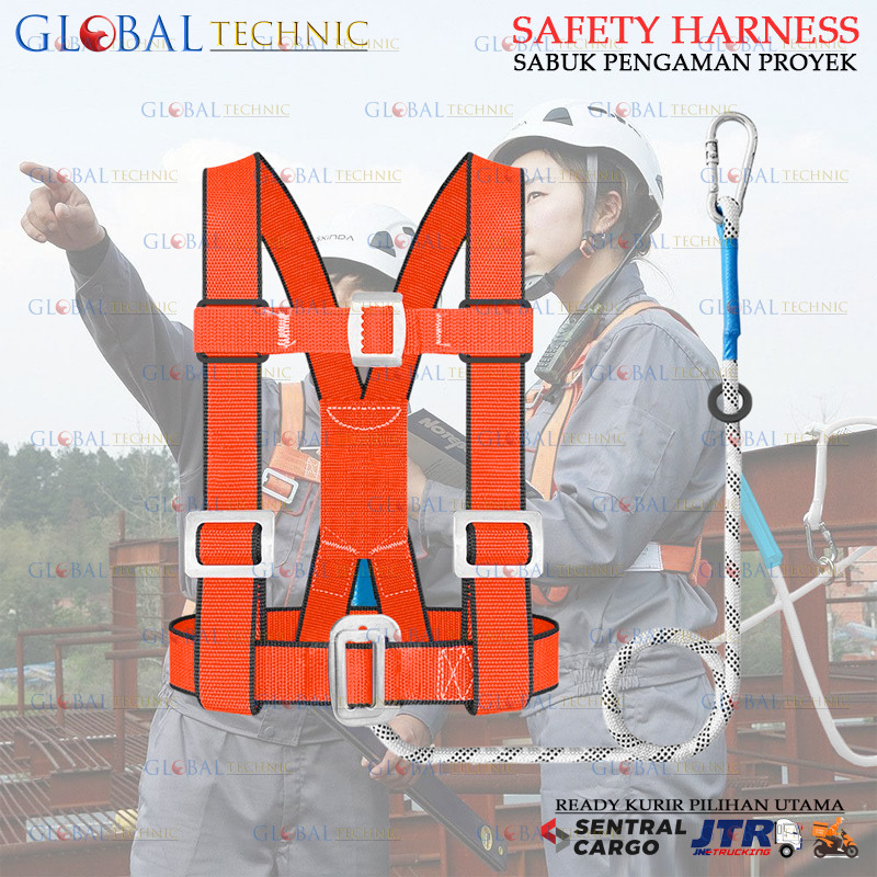 Jual Safety Harness Half Body Fall Protection Lanyard With Belt / Sabuk ...