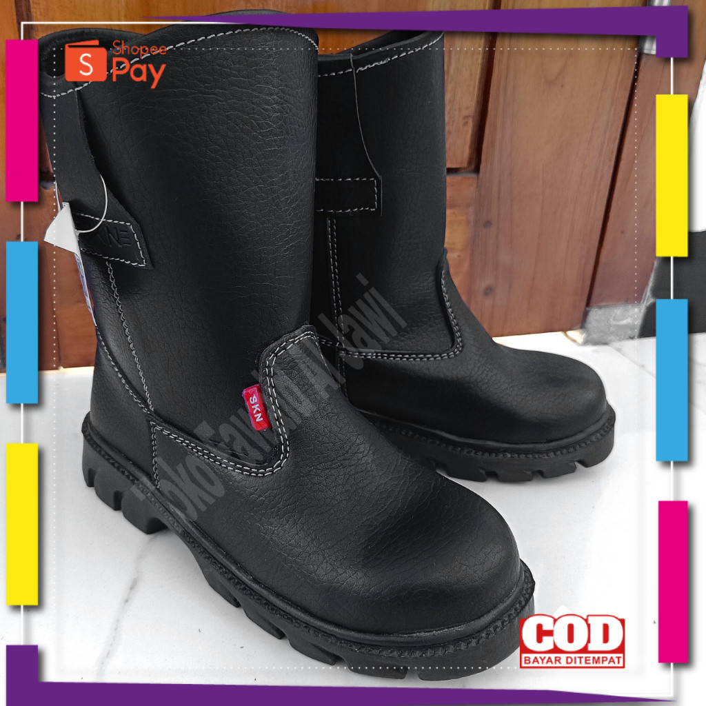 Jual [PREMIUM ORIGINAL] Sepatu Safety Boot Skn Slip on Kulit Buatan ...