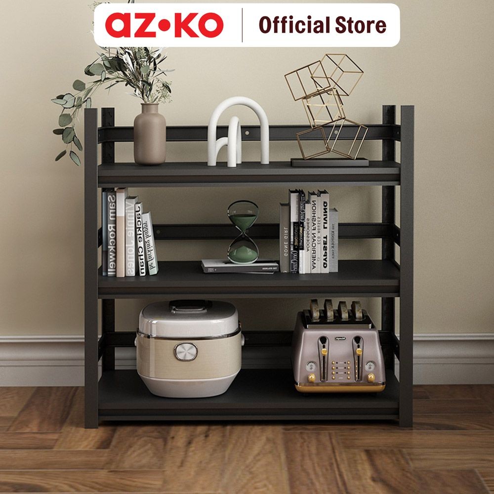 Jual AZKO Krisbow Rak Besi 3 Tingkat Dengan Roda - Hitam Storage Rack ...