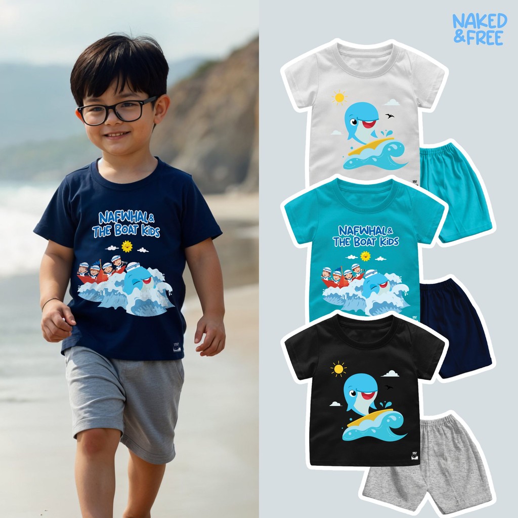anak naked Jual Naked & Free Setelan Pendek Bayi Anak Laki-Laki Nafwhal Series Ocean  Bowl Bahan Katun Combed 30s | Shopee Indonesia