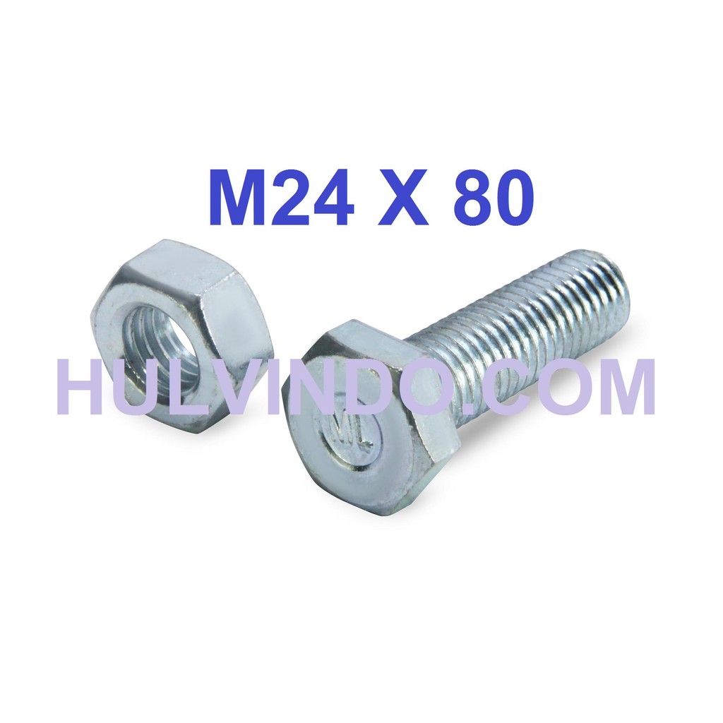 Jual BAUT MUR HEX PUTIH M24 X 80 | Shopee Indonesia