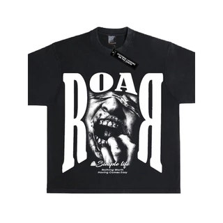 Clote Tshirt Boxy Fit Kaos Salur Pocket Oversize Cotton Combed 24s - Brown White