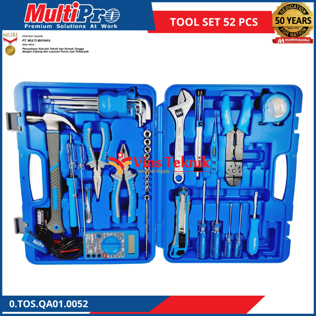 Jual Multipro ToolKit 52 Pcs Alat Pertukangan Kunci Set Tool Kit Set ...