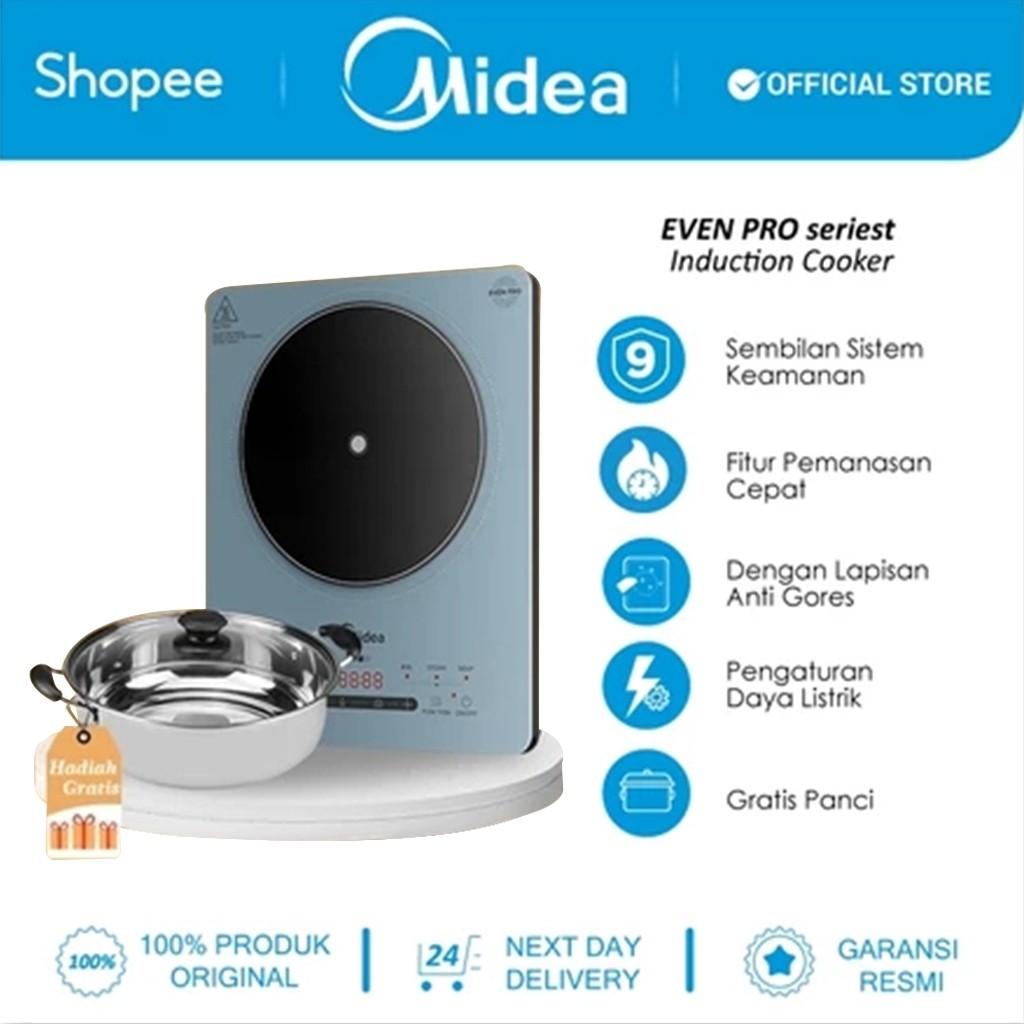 Jual Midea Kompor Induksi Listrik Low Watt 120 W Anti Gores Fitur