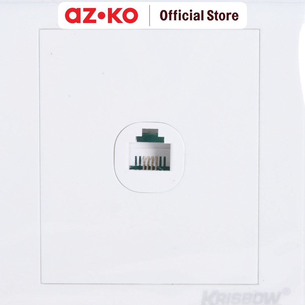 Jual AZKO Krisbow Outlet Stop Kontak Telepon Single - Putih Electric ...