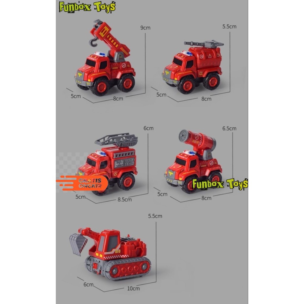 Jual (PSD) Mainan Anak METAL FIRE BRIGADE 5 FIT IN 1 Mainan Truck Bisa ...