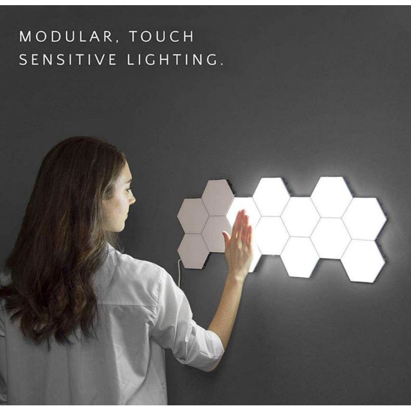 Jual LAMPU DEKORASI QUANTUM LED LAMPU MODULAR HEXAGON TOUCH 1SET 3PCS ...