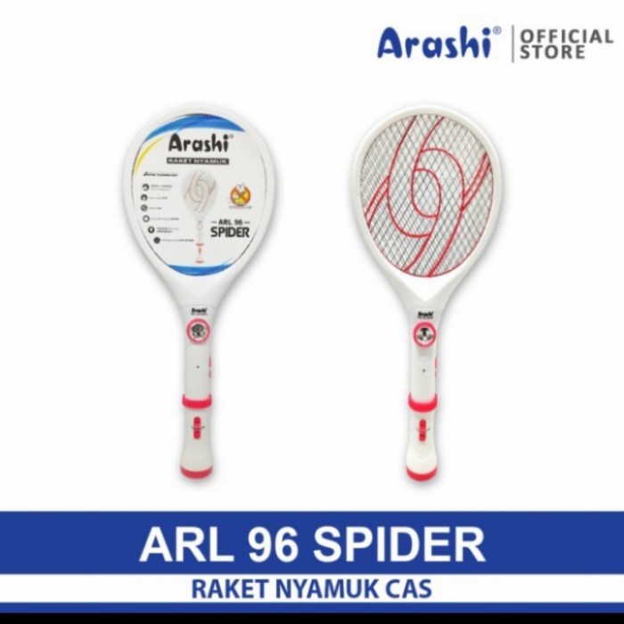 Jual Arashi Raket Nyamuk Spider ARL 96 Dilengkapi dengan Senter ...