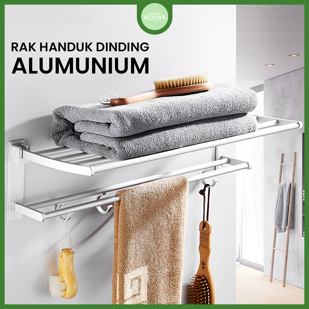 Jual KAN RAK HANDUK DINDING TOILET ALUMUNIUM Rak Dinding Kamar Mandi ...