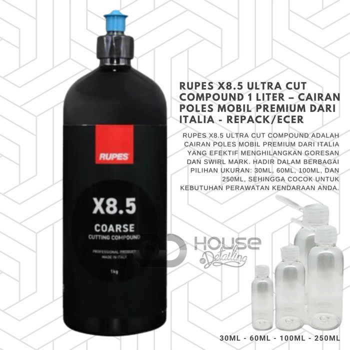 Jual RUPES X8.5 Ultra Cut Compound 1 Liter – Cairan Poles Mobil Premium ...