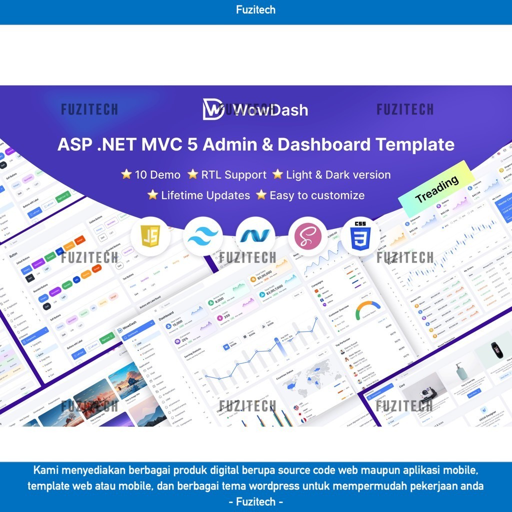 Jual WEB TEMPLATE WOWDASH MVC5 TAILWIND CSS ADMIN DASHBOARD TEMPLATE ...
