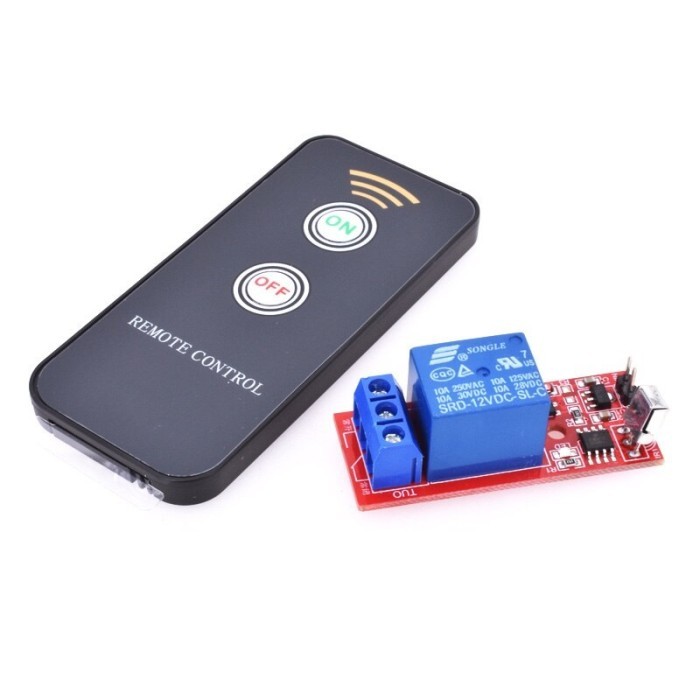 Jual 5V 12V 1 Channel IR Remote Control Relay Module Power Switch Self ...
