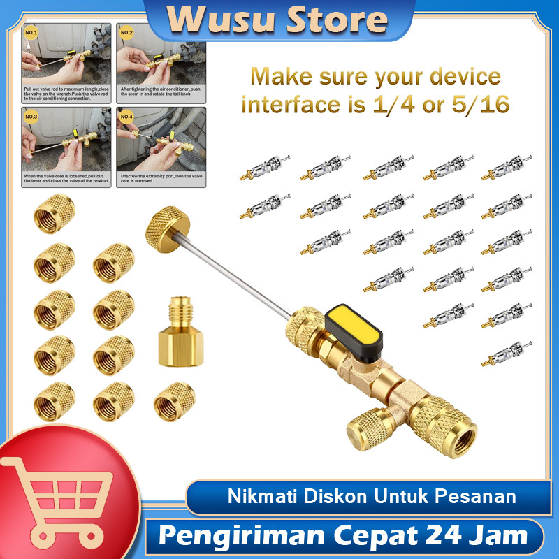 Jual R410A Valve Core Remover/Installer with Dual Size SAE 1/4 & 5/16 ...