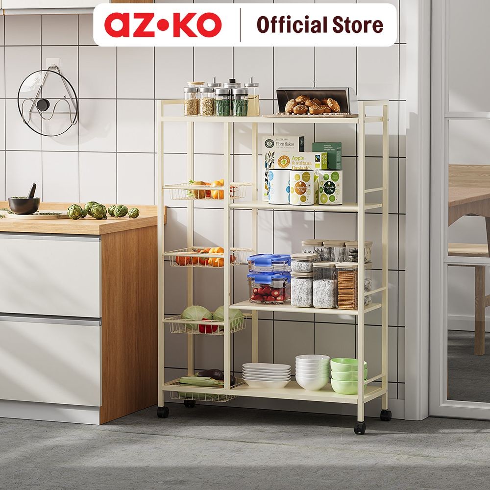 Jual AZKO Stora Cucina Rak Penyimpanan Dengan Roda & Keranjang ...
