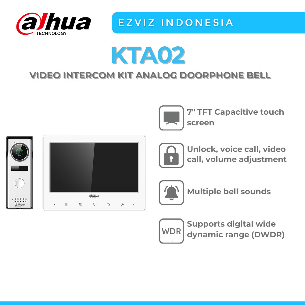 Jual DAHUA KTA02 VIDEO INTERCOM KIT ANALOG DOORPHONE BELL | Shopee ...