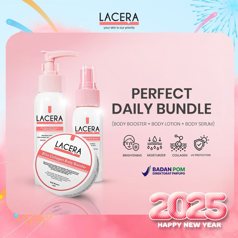 Jual Lacera Daily Bundle isi 3 pcs Bliss Body Lotion 100G X Collagen ...