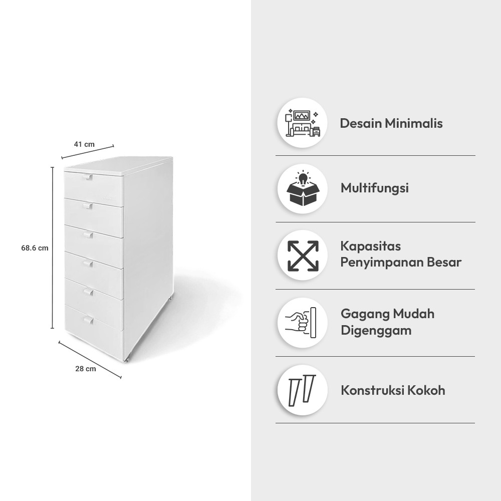 Jual Informa Norden Laci Kantor 6 Tingkat Metal - Putih Laci Arsip ...