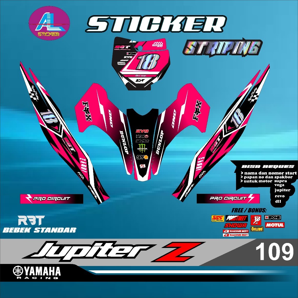 Jual Sticker Striping Rbt Jupiter Z Motor Rbt Bebek Modif Supermoto Yz ...