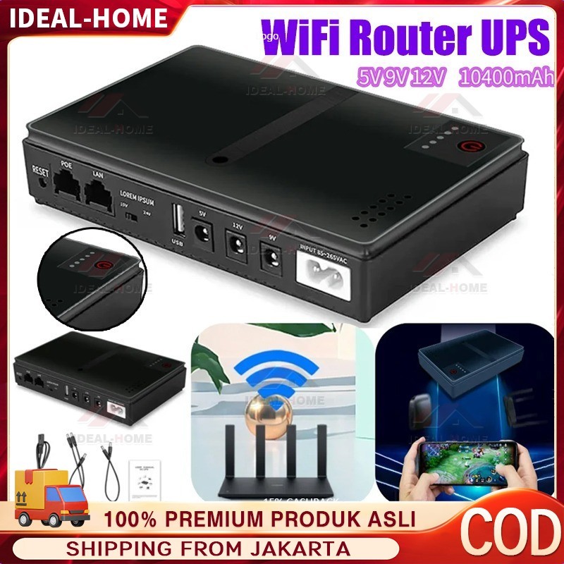 Jual UPS Backup Power Adapter 10400mAh Large Capacity Mini Portable UPS ...