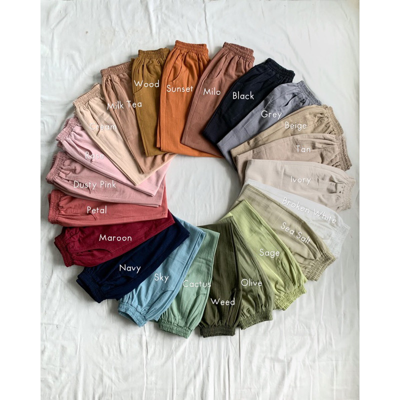 Jual Bymeldev Basic Linen Pants Allsize Jumbo Size | Shopee Indonesia