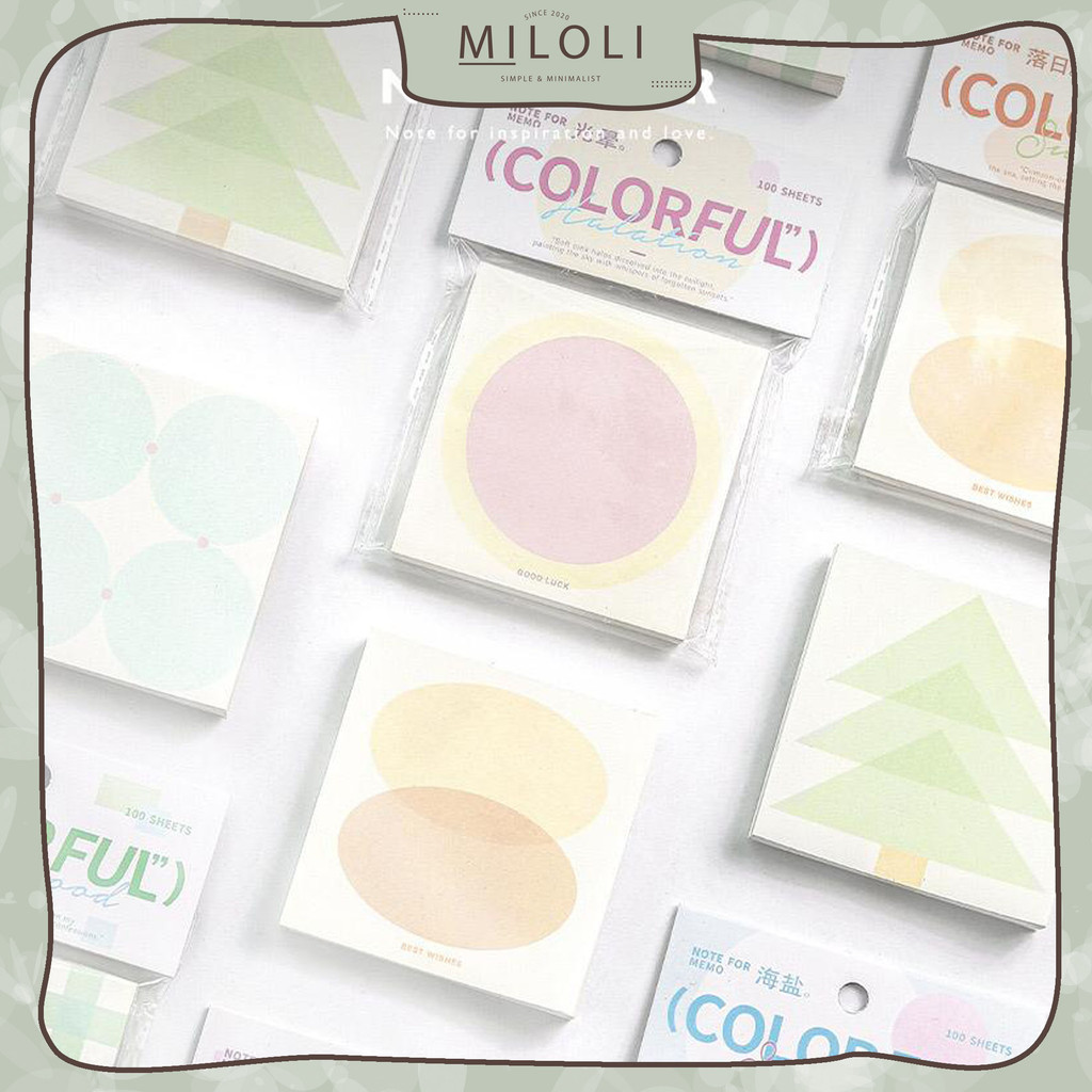 Jual [MILOLI] 100Sheets MEMO COLORED SOFT CANDY BOOK Note Memo Diary ...