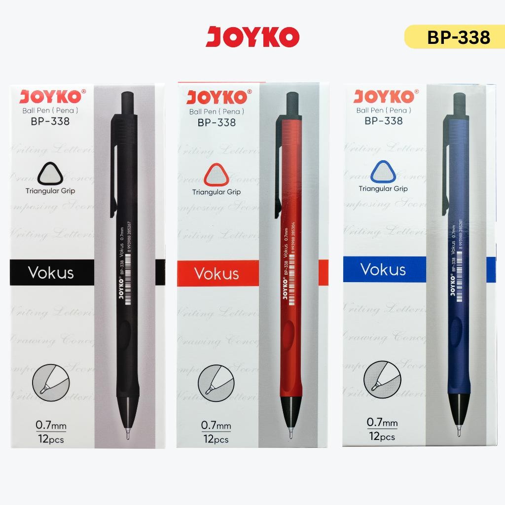 Jual JOYKO Ball Pen Pulpen 1 Pack BP-338 Focus 0.7mm Isi 12 Pcs ...