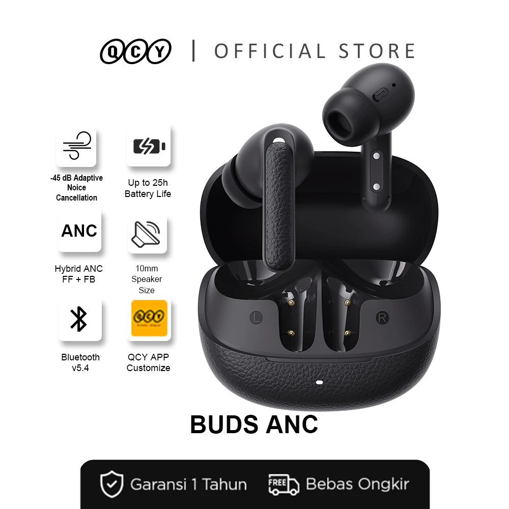 [BEST SELLER] QCY HT15 Buds ANC TWS Earbuds Bluetooth 5.4 With 6 Mic ENC Ultra Low Latency 48dB Noice Cancellation
