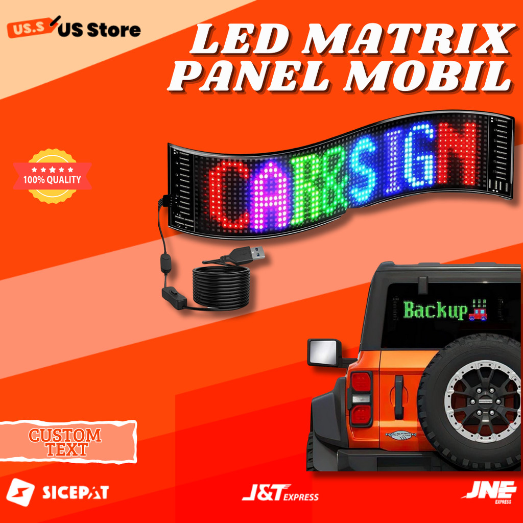 Jual LED Display Strip Custom Matrix Panel dengan Bluetooth dan USB ...