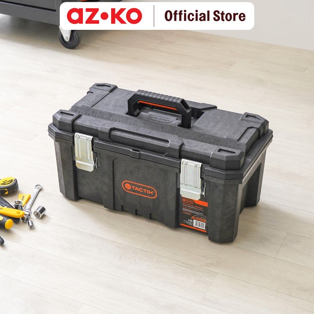 Jual AZKO Tactix Kotak Perkakas Struktural Foam - Hitam/Orange Toolbox ...
