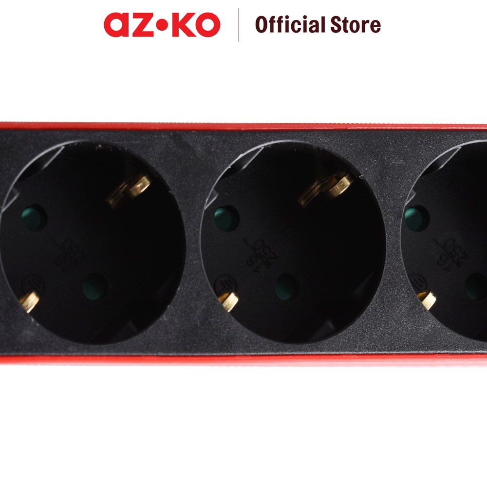 Jual AZKO Krisbow Stop Kontak 6 Socket Dengan Port Usb & Type C - Merah ...