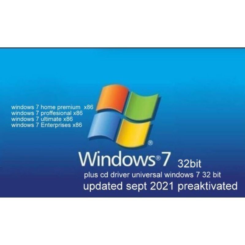 Jual dvd installer w1nd0ws 7 32bit preaktivated plus cd driver | Shopee ...