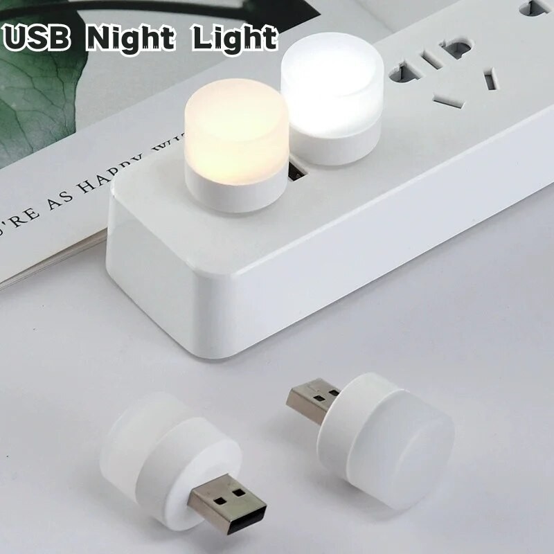 Jual 10 Pieces USB Night Light Warm White LED Plug-In Light Bulb ...