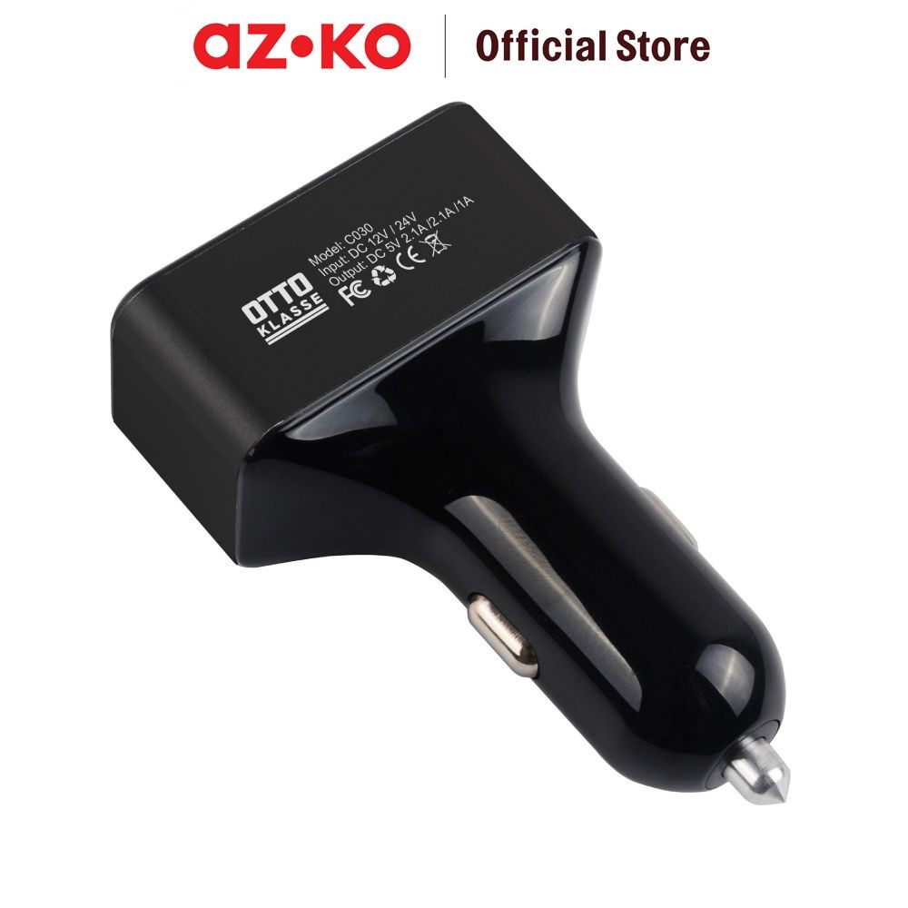 Jual AZKO Otto Klasse Charger Mobil 3 Usb Hub 5.2a Dual Usb Car Charger ...