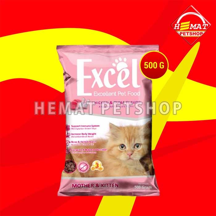 Jual EXCEL CATFOOD KITTEN BENTUK SEGITIGA 500GR | Shopee Indonesia