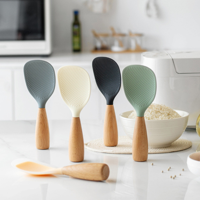 Jual Household Non Sticky Rice Spoon COD Apligod Vertical Silicone Rice ...