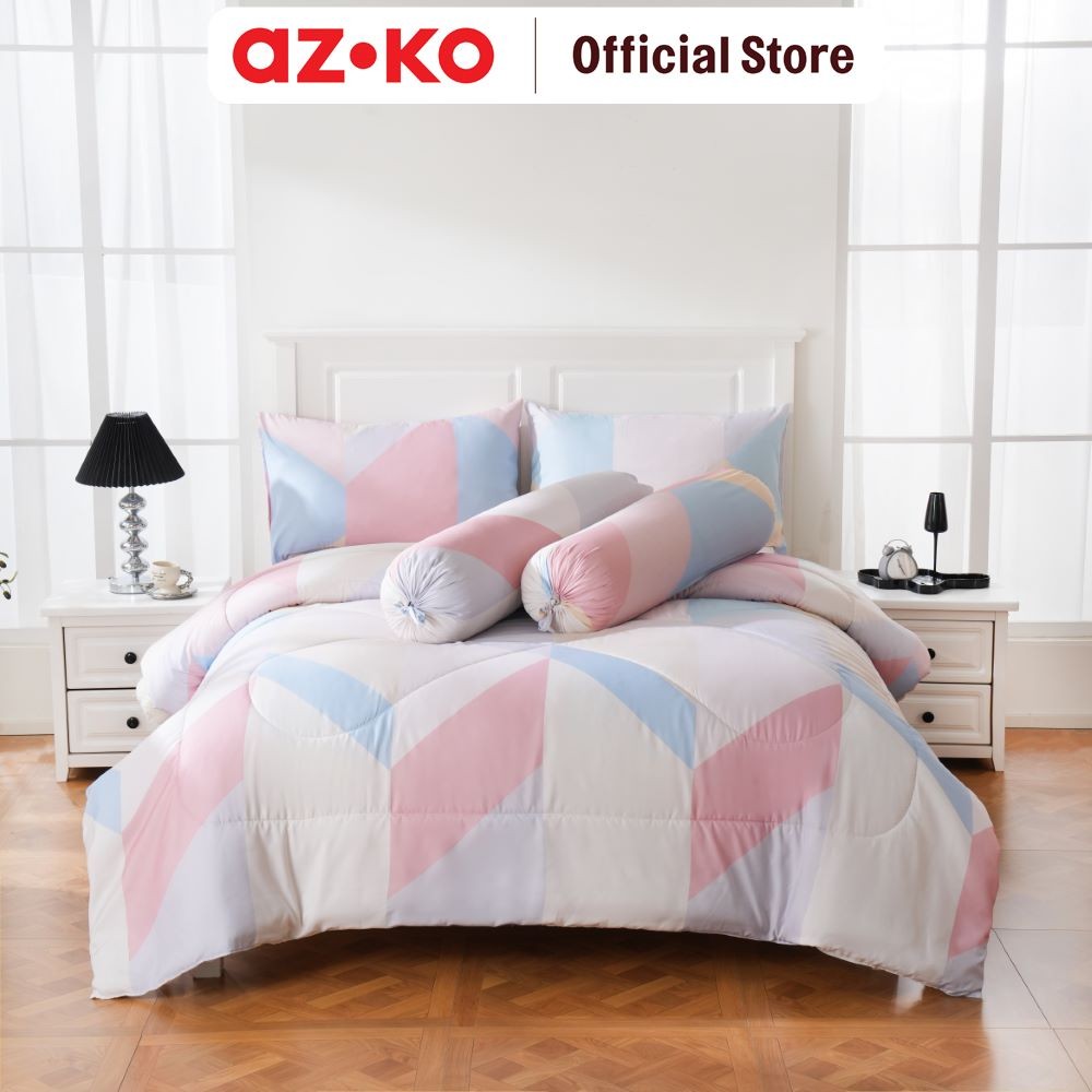 Jual AZKO Sleeplite Set Seprai Microfiber Abstrak Fiona Sprei Seprai ...